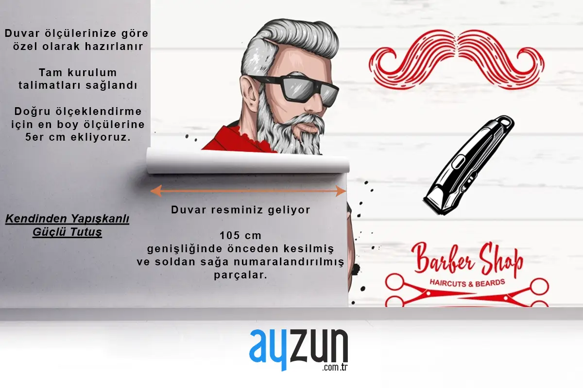 Kırmızı Tişörtlü Erkek Berber Kuaför Duvar Kağıdı