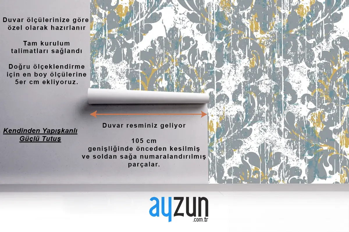 Kraliyet Grunge Tarzı Vintage Retro Duvar Kağıdı