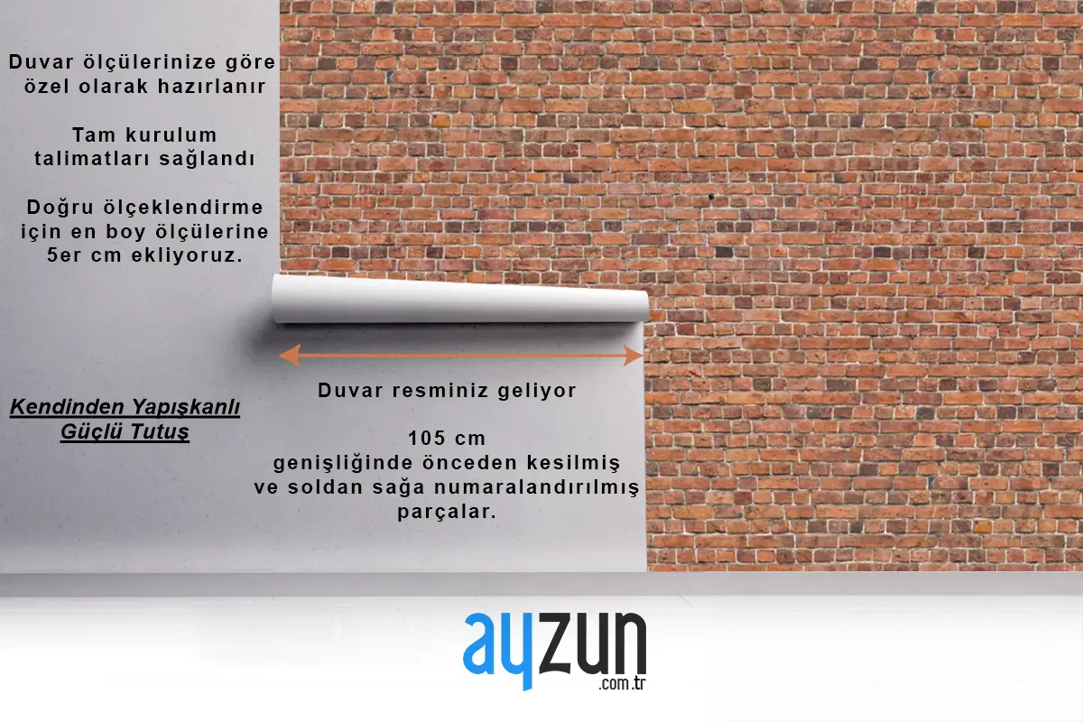 Kusursuz Doku Tuğla Taş Desen Duvar Kağıdı