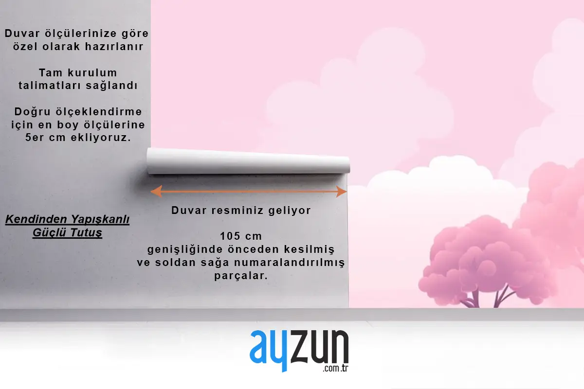 Açık Pembe Arka Plan Çocuk Odası Duvar Kağıdı