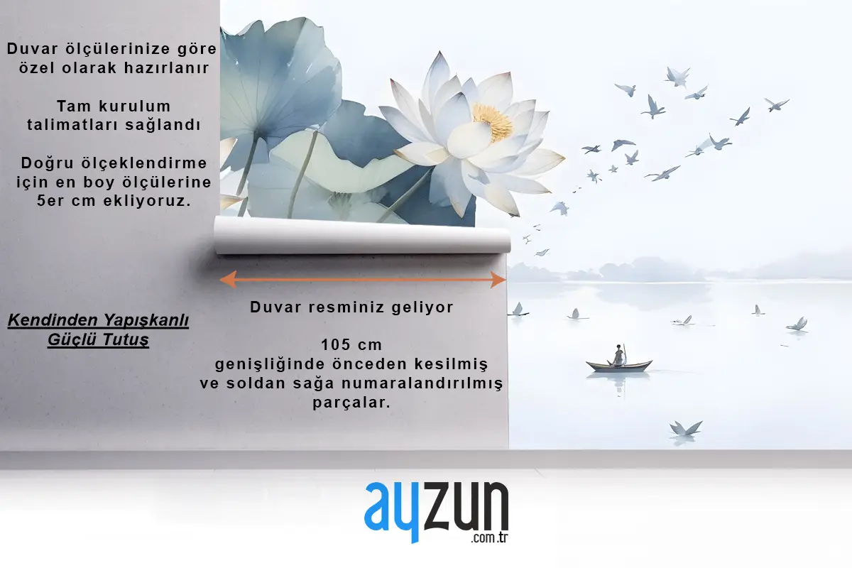 Lotus Çiçek Sanatı Duvar Kağıdı 