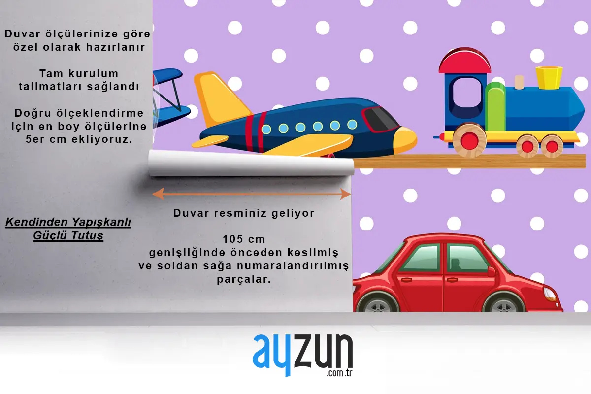 Ahşap Raflarda Birçok Taşıma Oyuncakları Çocuk Odası Duvar Kağıdı