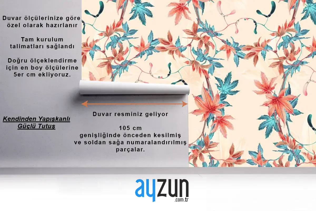 Akçaağaç Yaprağı Desenli Arka Plan Duvar Kağıdı 