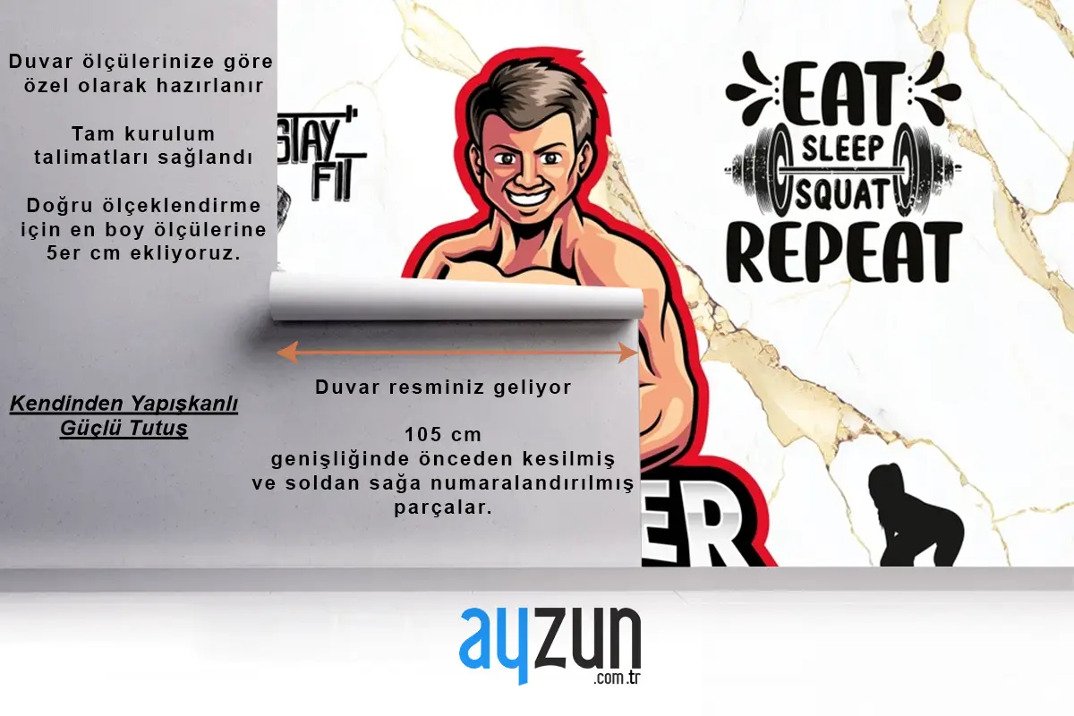 Mermer Arka Plan Gym Fitness Duvar Kağıdı