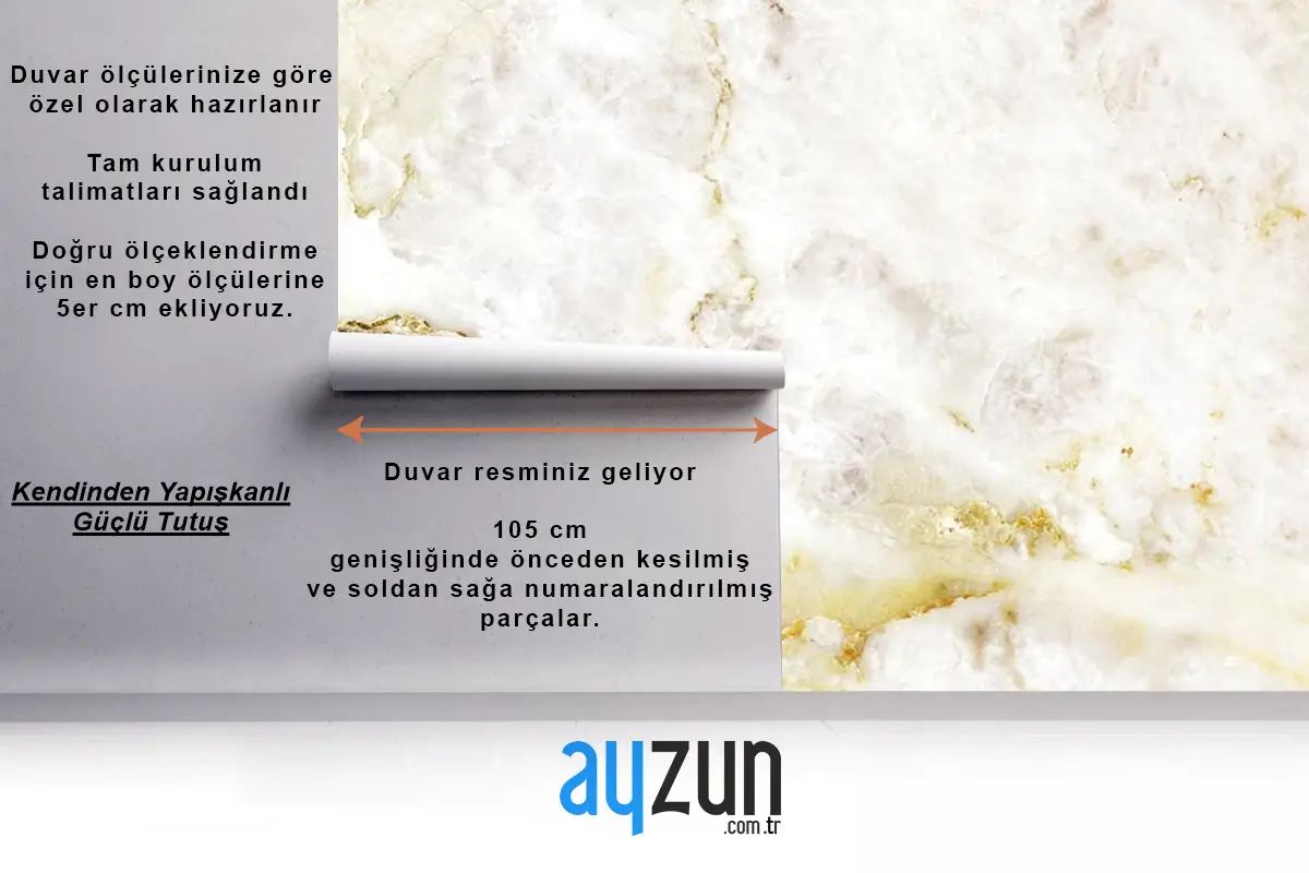 Mermer Granit Desenli Duvar Kağıdı Gold Renkler