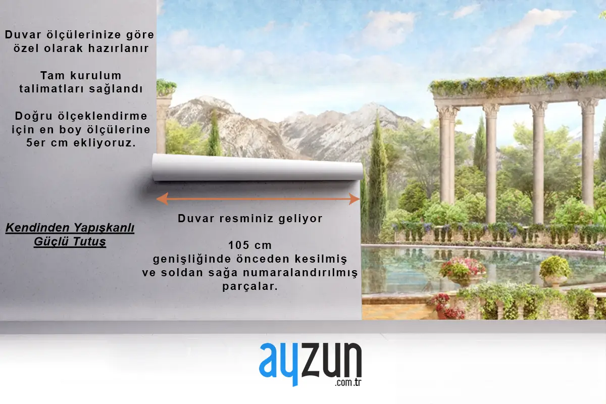 Mimari Peyzaj İtalya Balkon Fresk Manzara Duvar Kağıdı