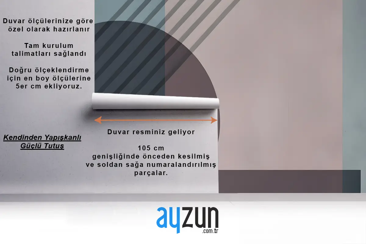 Geometrik Şekilli Minimalist Soyut Kompozisyon Antre  Hol  Koridor Duvar Kağıdı