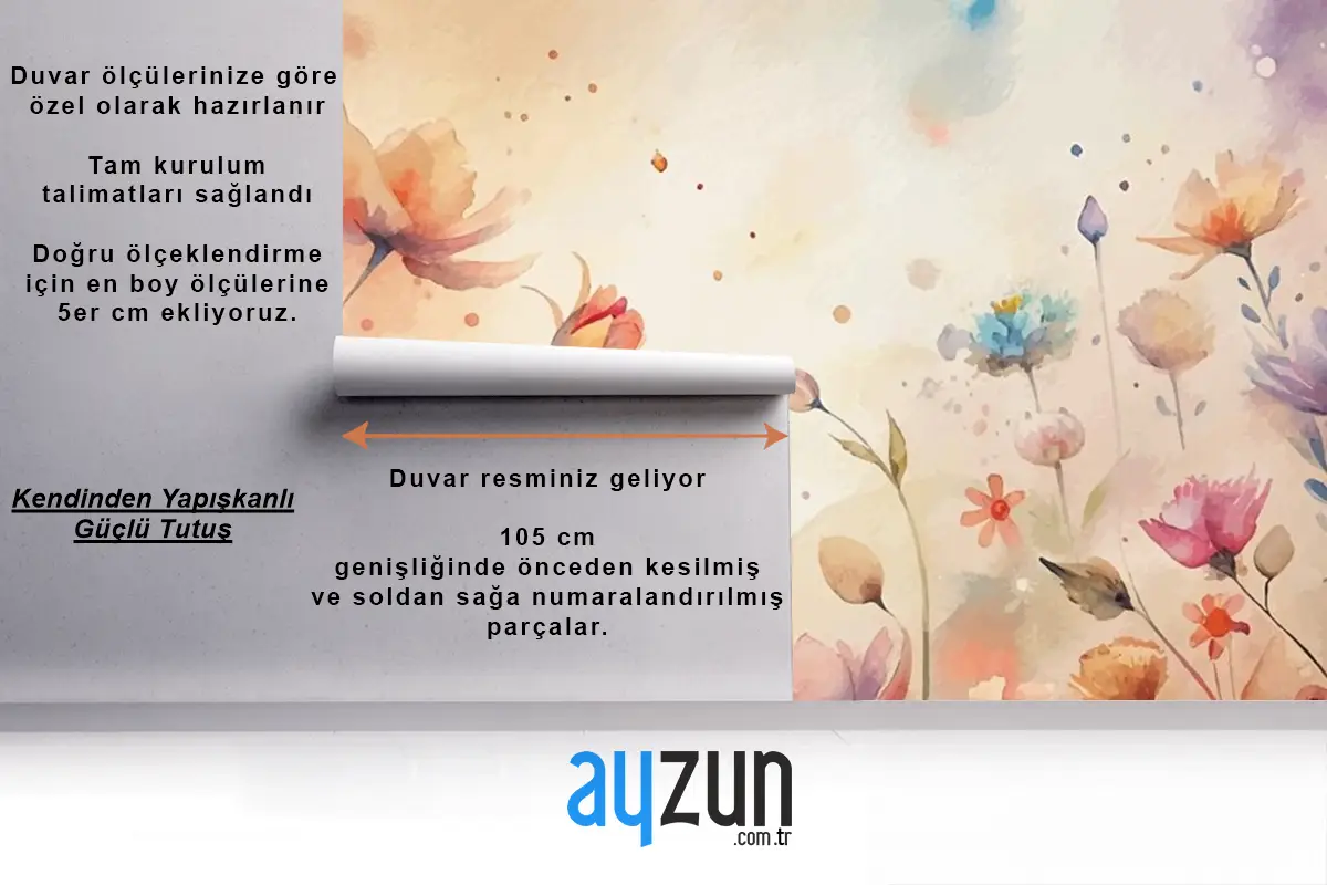 Güzel Kır Çiçeklerinden Minimalist Bir Zemin Duvar Kağıdı