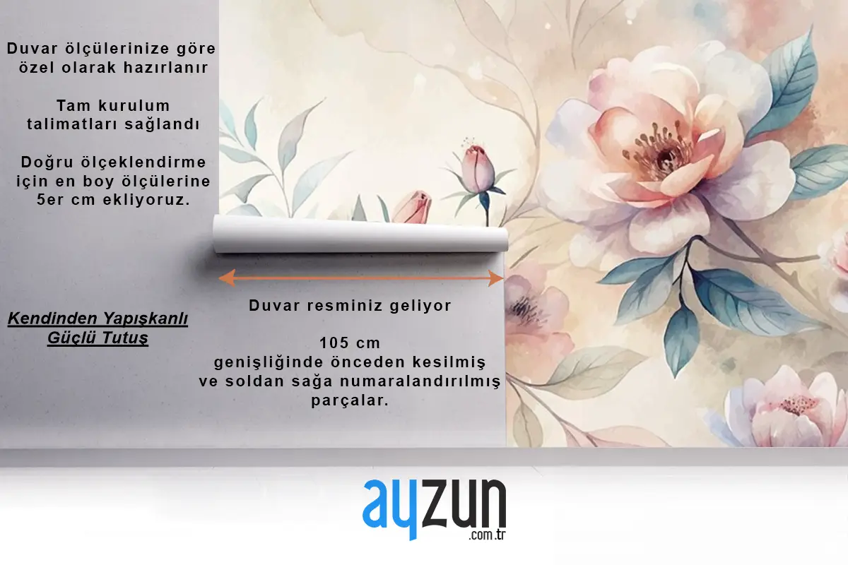 Minimalist Çiçek Açan Çiçek Suluboya Arka Plan Güzel Dağınık Duvar Kağıdı
