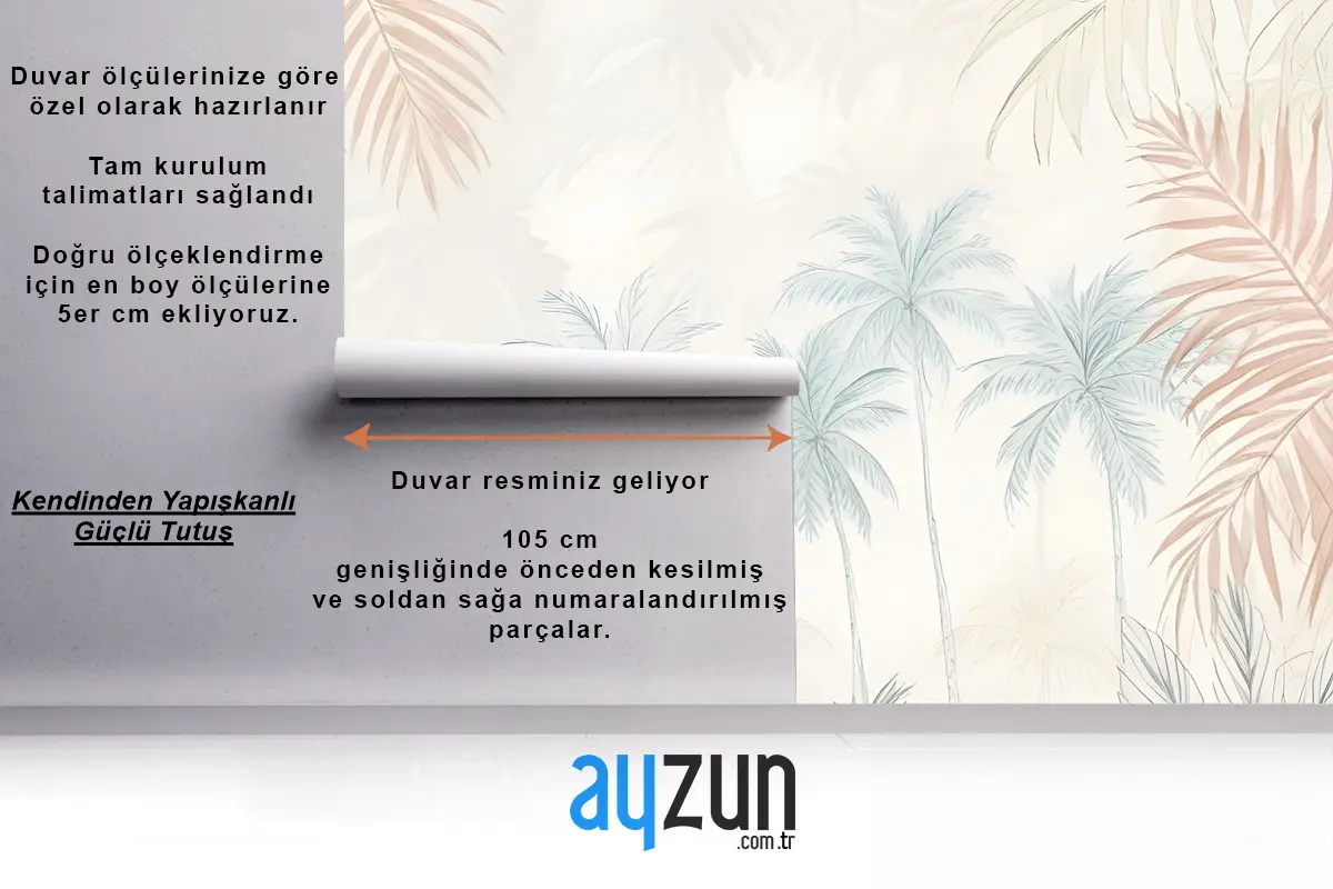Minimalist Pembe Ve Yeşil Mürekkep Tropikal Oturma Odası Salon Duvar Kağıdı