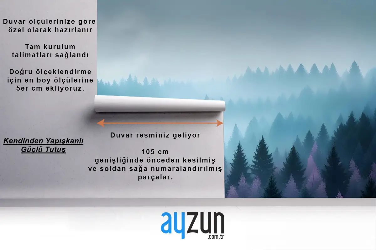 Puslu Orman Görünümü Duvar Kağıdı 