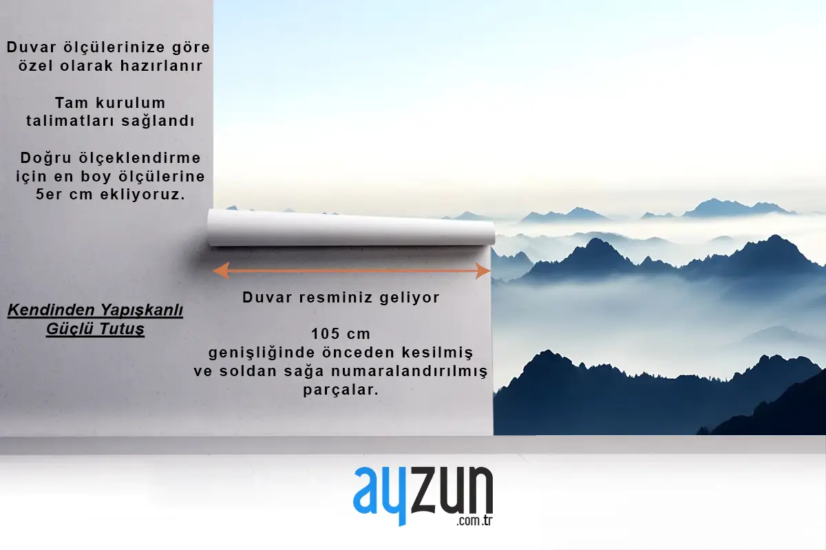 Puslu Dağ Manzarası Sis Duvar Kağıdı 