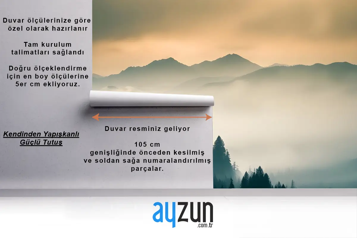 Puslu Dağ Manzaralı Duvar Kağıdı 