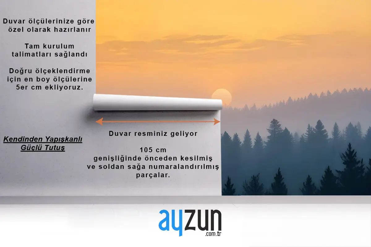 Puslu Çam Ormanı Manzara Duvar Kağıdı 