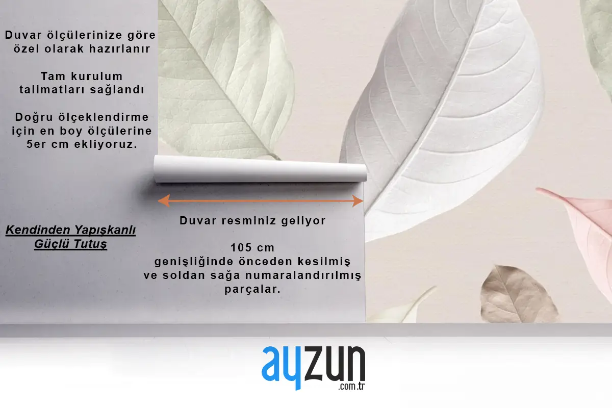 Pastel Yaprakların Karışımı Tasarım Kaynağı Duvar Kağıdı 