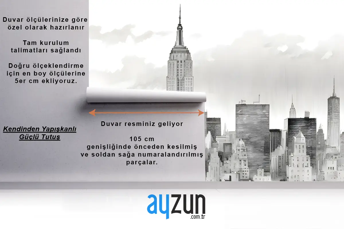 Tek Renkli Kömür New York City Duvar Kağıdı 