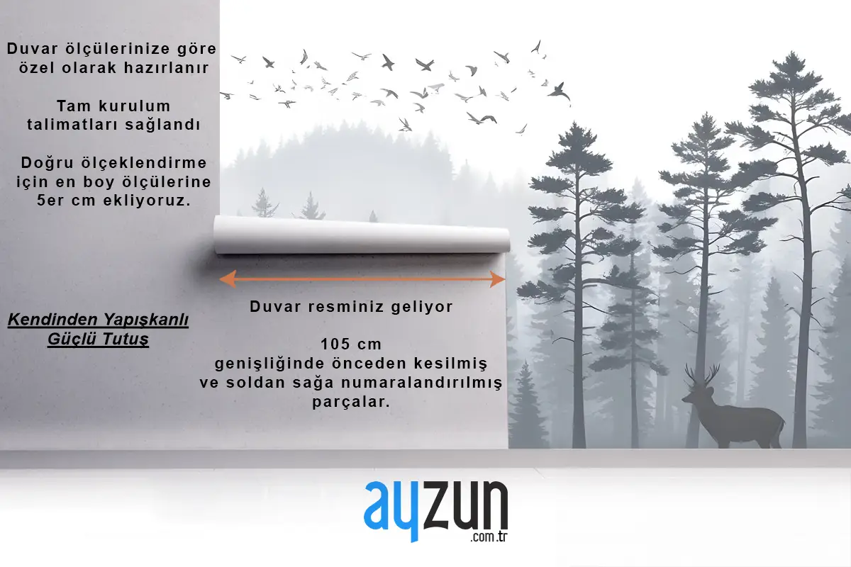 Tek Renkli Dağ Ve Orman Manzarası Duvar Kağıdı 