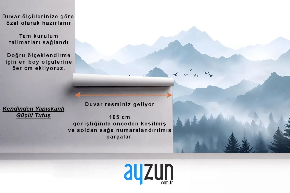 Sisli Orman Duvar Kağıdı  Ile Tek Renkli Dağ Manzarası