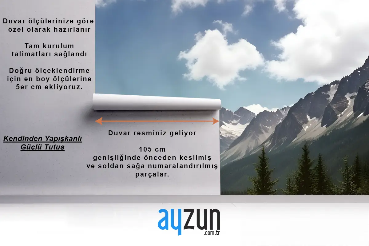 Dağ Orman Manzarası Duvar Kağıdı 