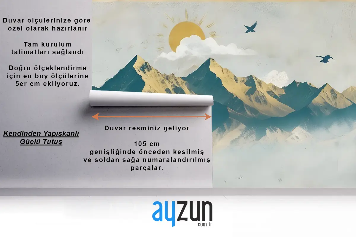 Dağ Gündoğumu Manzarası Ve Eski Ekose Doku Duvar Kağıdı