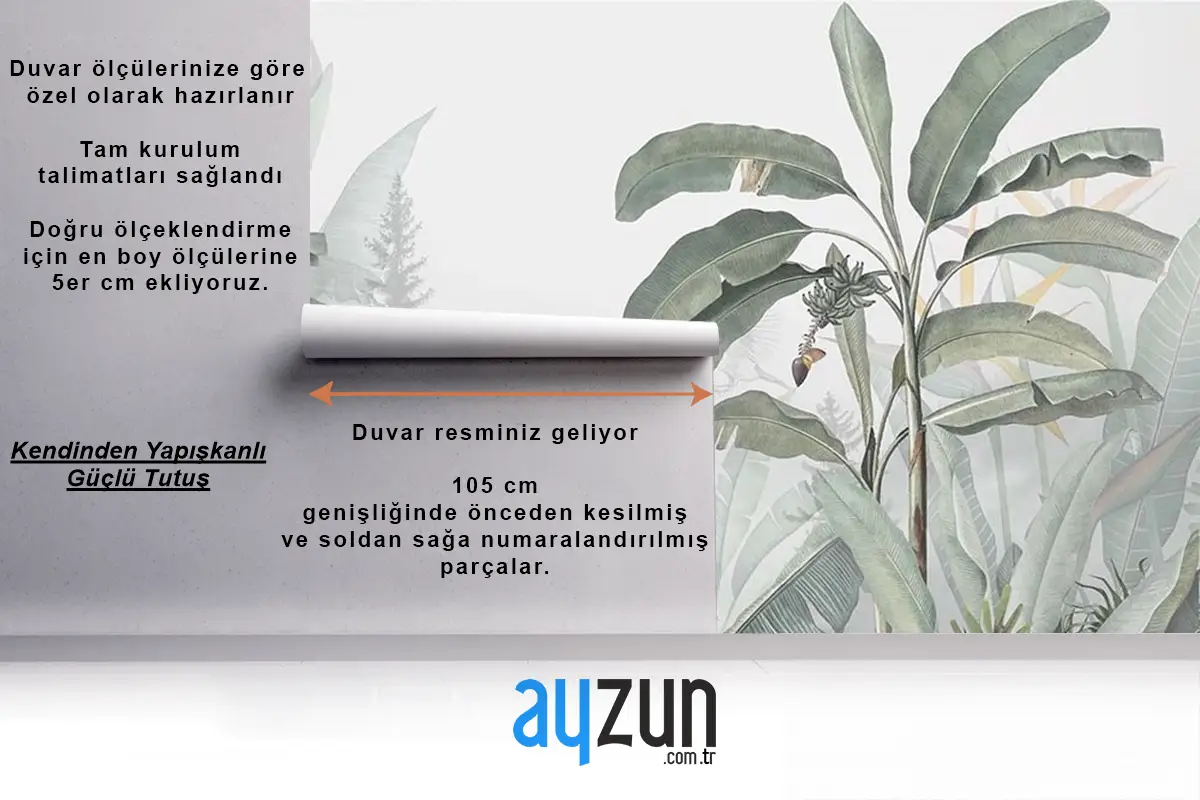 Muhteşem Ağaç Dalları Ve Çiçekler Özel Tasarım Duvar Kağıdı