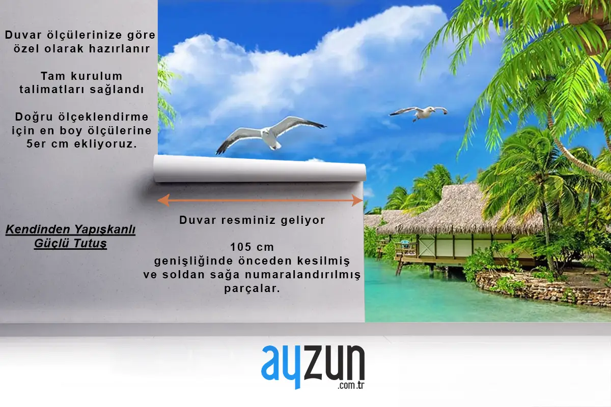 Muhteşem Tropikal Deniz Kenarı Manzarası Duvar Kağıdı