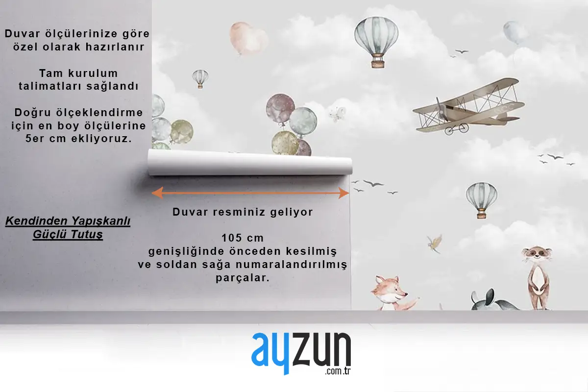 Mutlu Hayvanların Renkli Dünyası Çocuk Odası Duvar Kağıdı