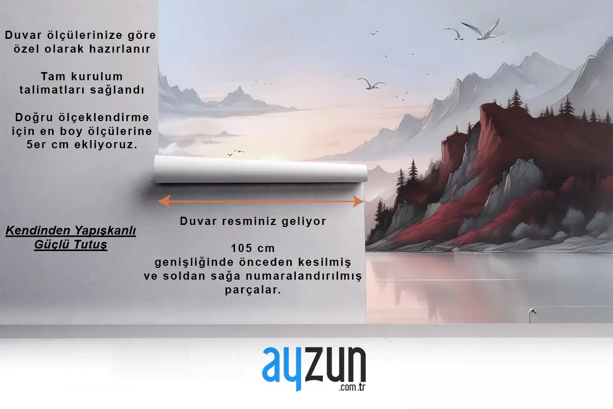 Dağlar Ile Doğa Manzarası Duvar Kağıdı