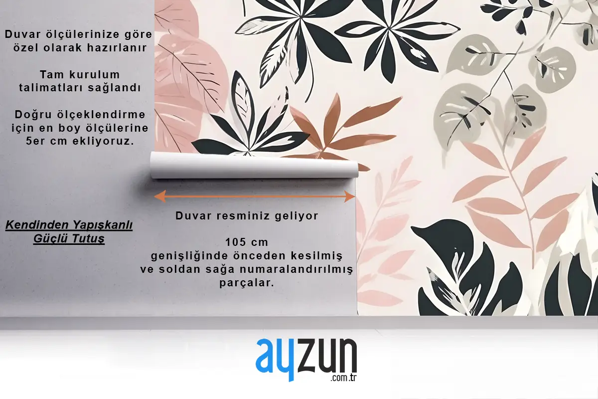 Nötr Ve Yeşil Modern Botanik Bitkiler Banyo Duvar Kağıdı