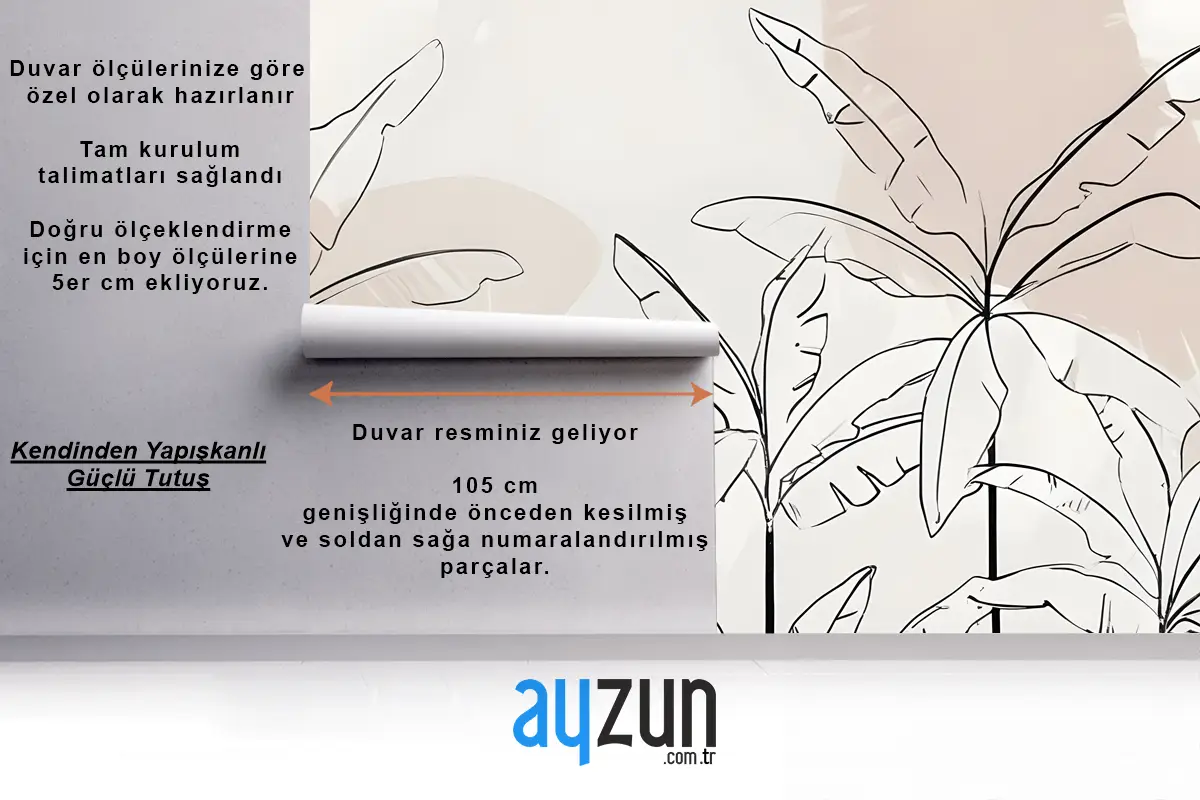 Nötr Pembe Mürekkep Tropikal Yatak Odası Duvar Kağıdı