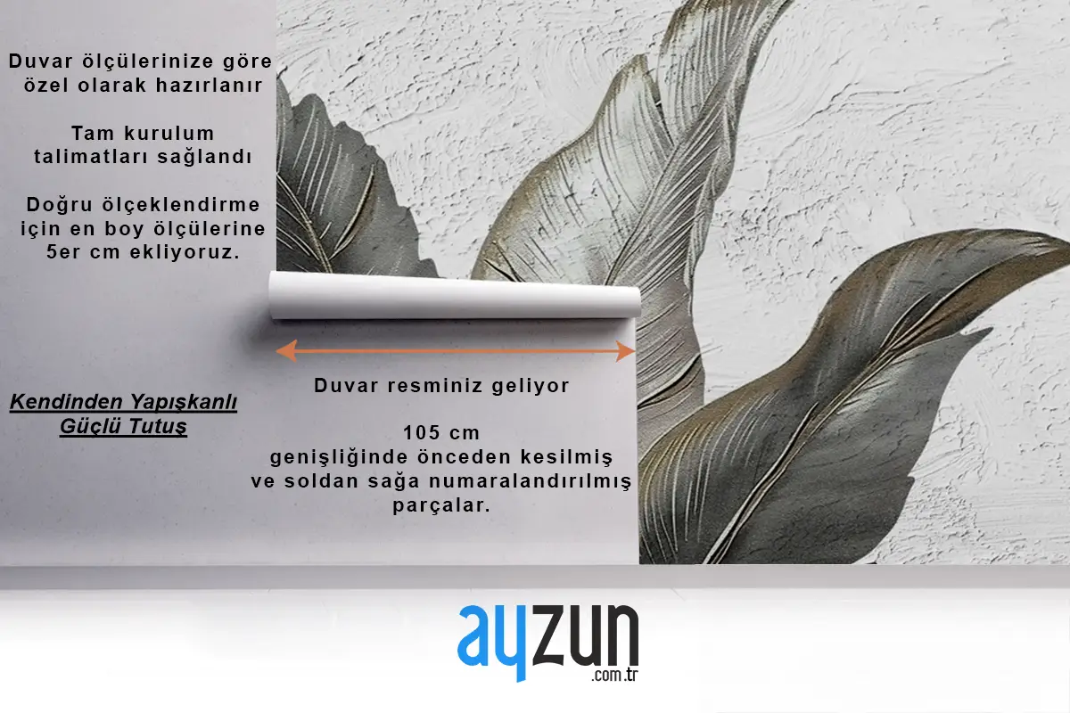 Nostaljik Yapraklar Yağlıboya Sanat Asılı Resim Yatak Odası Duvar Kağıdı Duvar