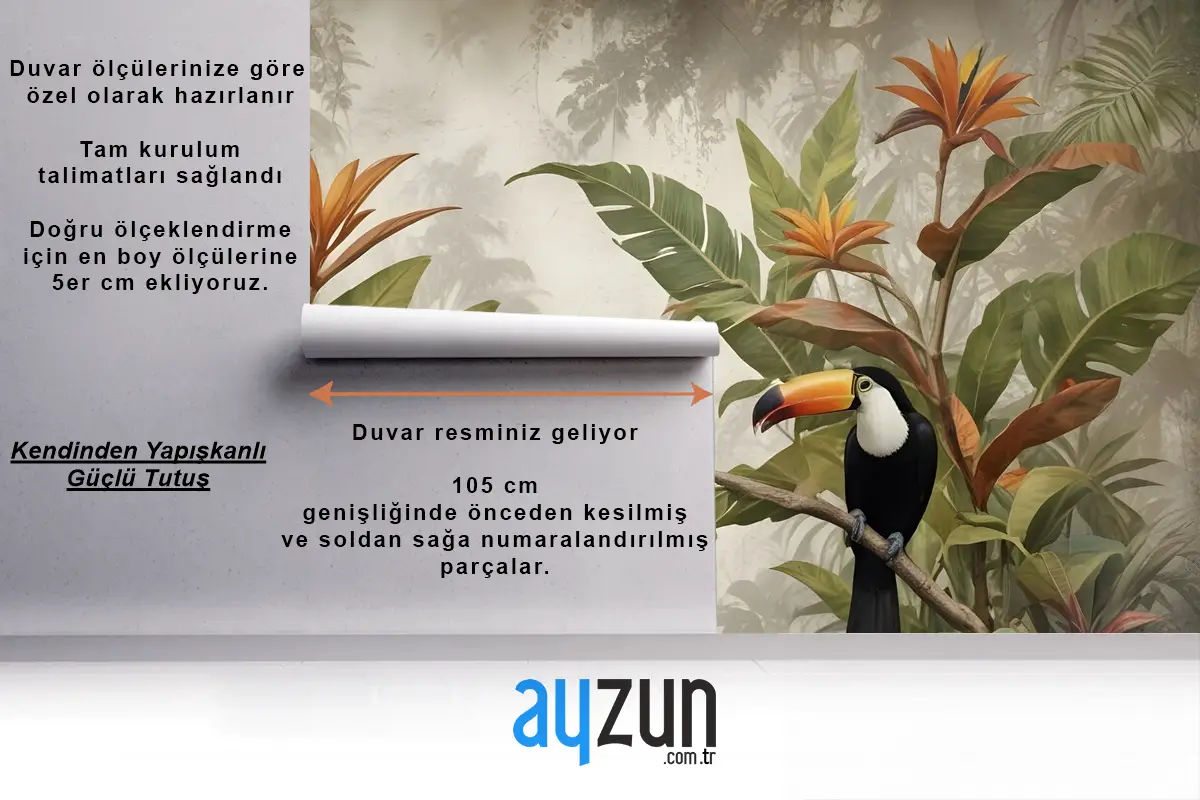 Tropikal Ormanda Nostaljik Tukan Duvar Kağıdı