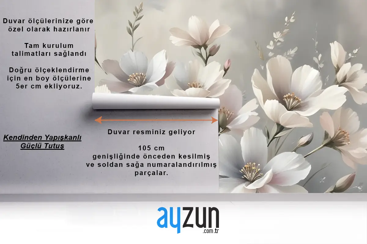 Yağlıboya Pastel Çiçek Duvar Kağıdı 