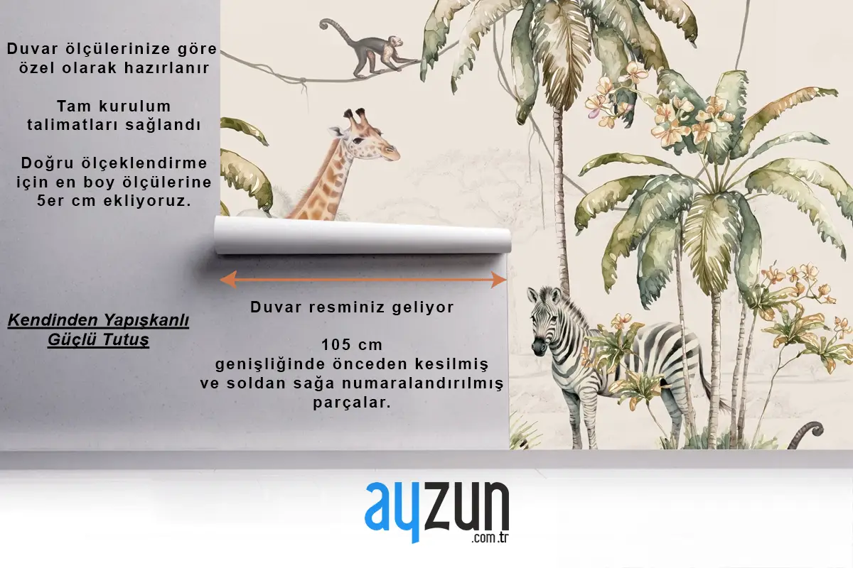 Orman Hayvanları Oyun Parkı Çocuk Odası Duvar Kağıdı