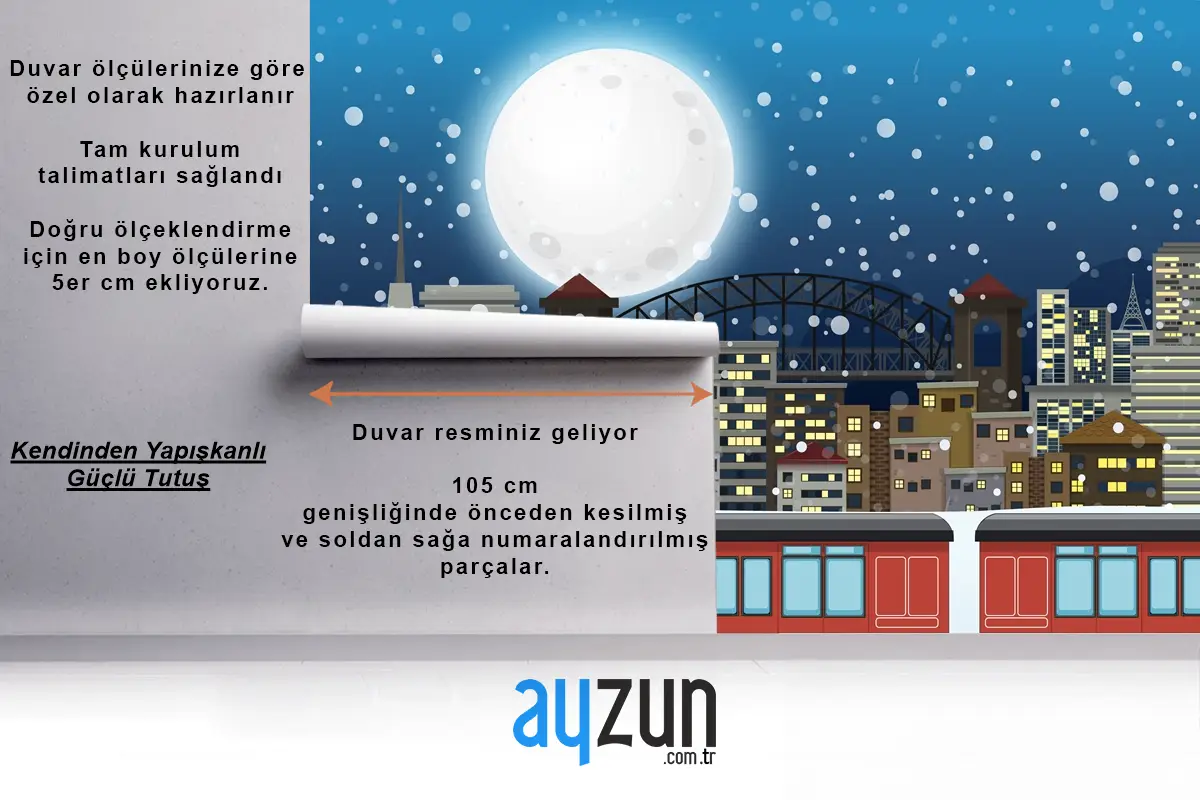 Buharlı Lokomotif Treni Ile Açık Hava Sahnesi Çocuk Odası Duvar Kağıdı