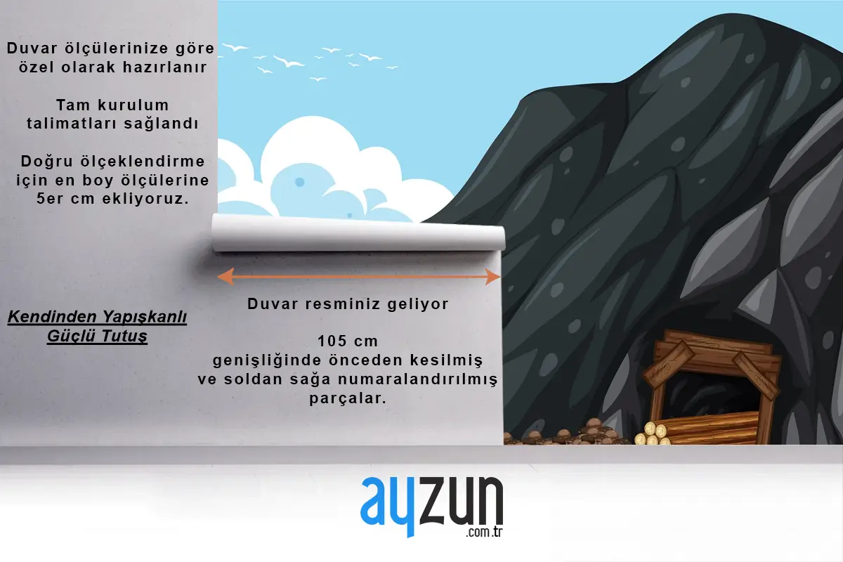 Buharlı Lokomotif Tren Çocuk Odası Duvar Kağıdı  Ile Açık Hava Sahnesi