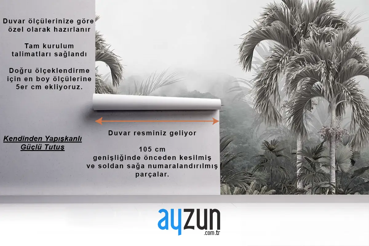 Özel Tasarım Duvar Kağıdı Tropkal Jungle