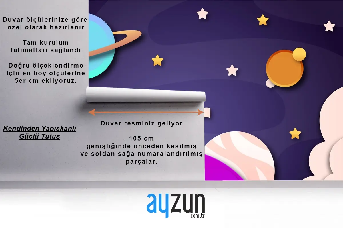 Kağıt Stili Galaxy Boys Çocuk Odası Duvar Kağıdı