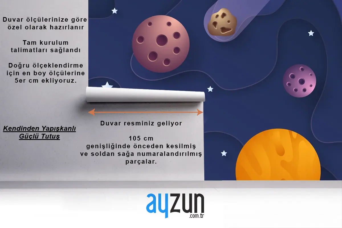 Kağıt Stili Galaxy Uzay Boys Çocuk Odası Duvar Kağıdı