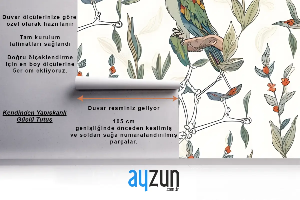 Dallarda Papağan Duvar Kağıdı