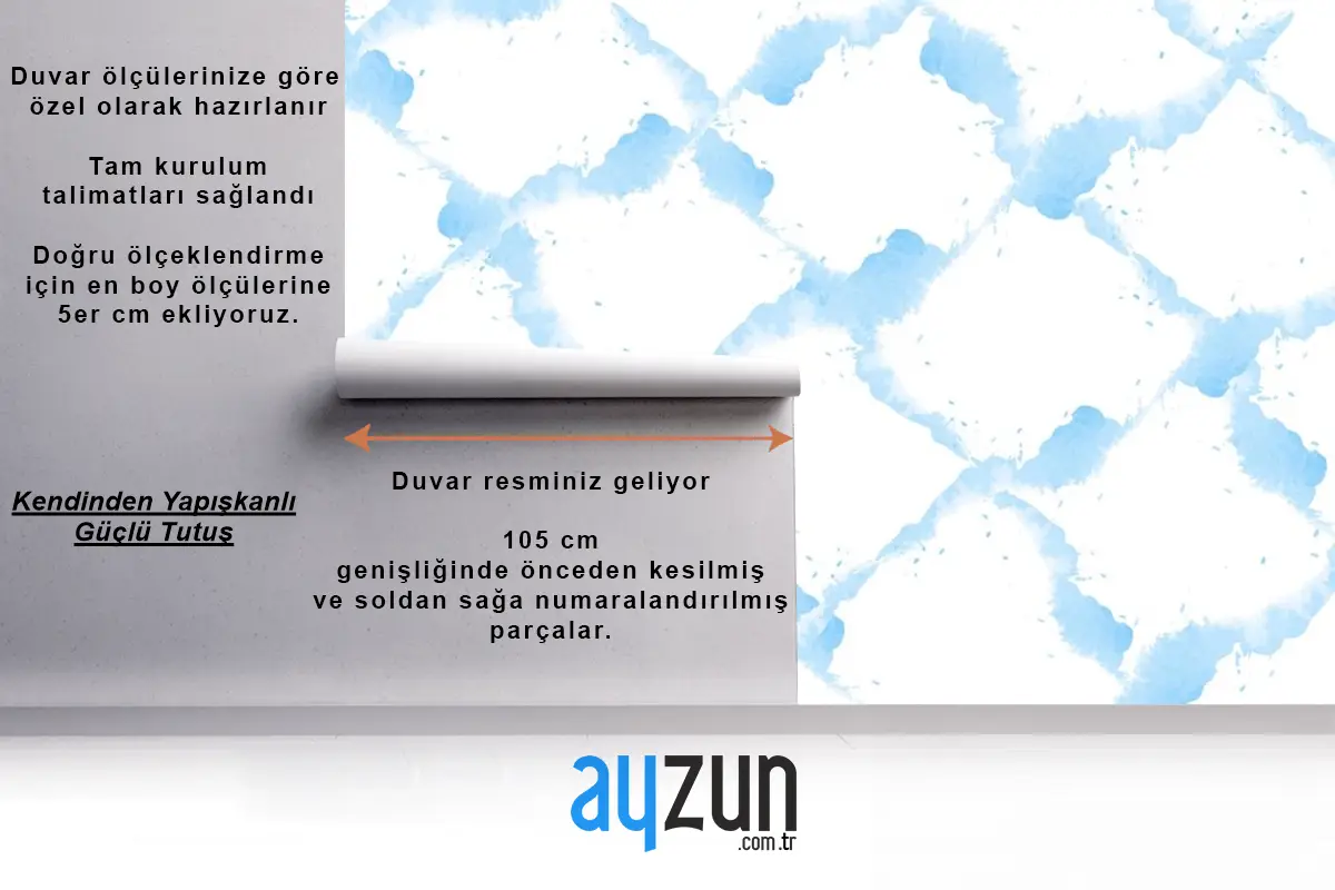 Pastel Mavi Suluboya Arka Plan Duvar Kağıdı 