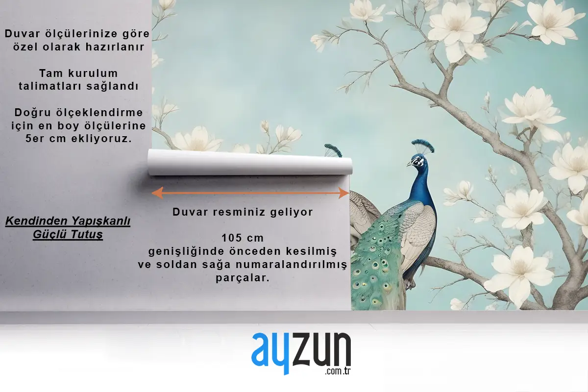 Manolya Çiçeği Ile Tavus Kuşu Duvar Kağıdı