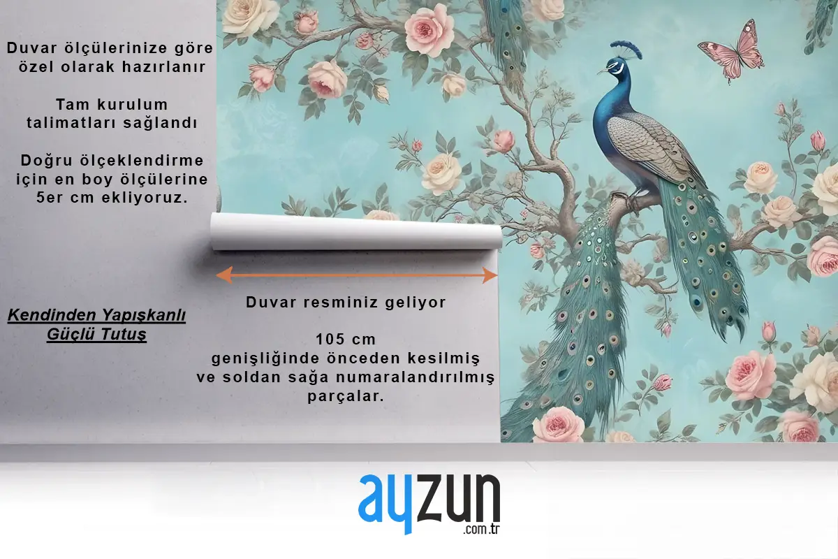 Şakayık Çiçeği Ile Tavus Kuşu Duvar Kağıdı