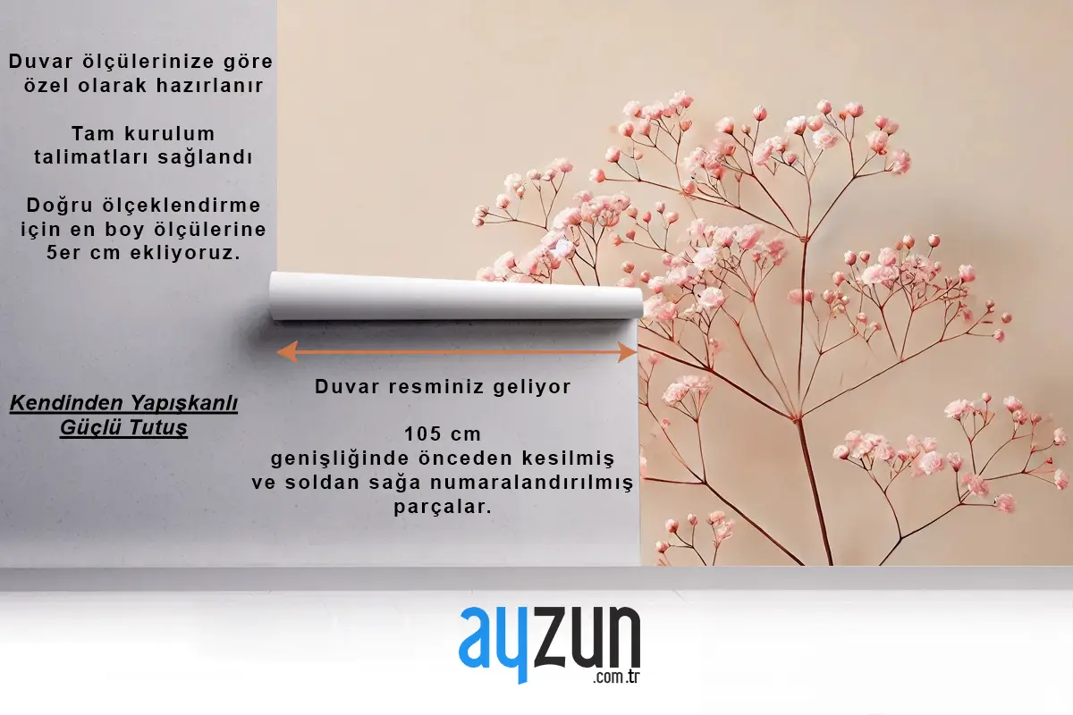 Pembe Bebek Nefesi Çiçeklerinin Narin Dalları Tv Arkası Duvar Kağıdı