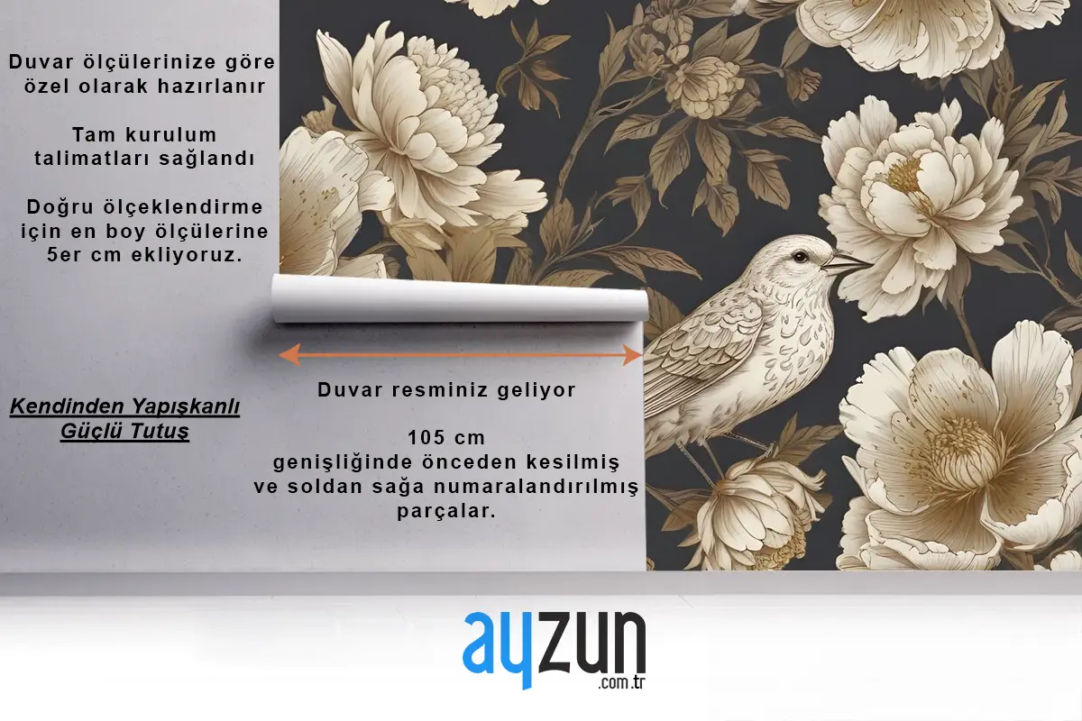 Şakayık Çiçekleri Kuş Duvar Kağıdı 