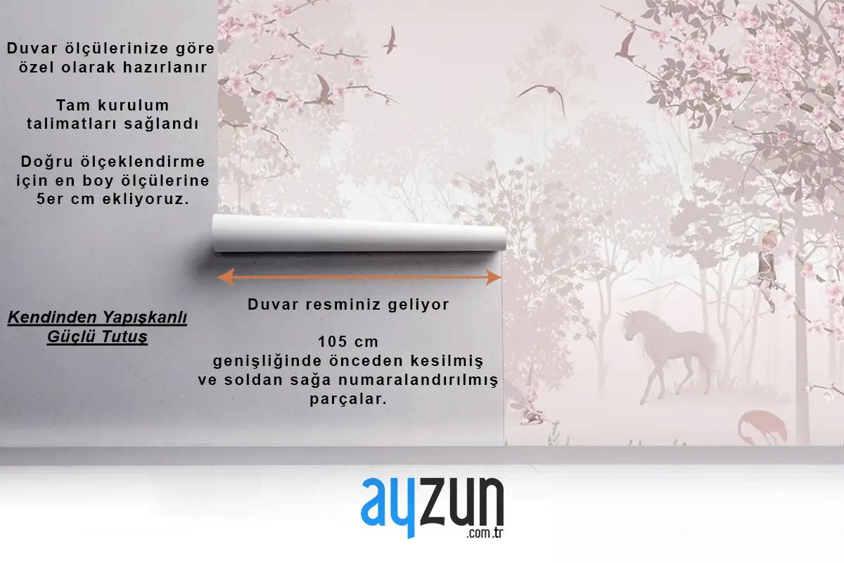 Peri Diyarı Atlar Masalsı Çocuk Odası Duvar Kağıdı