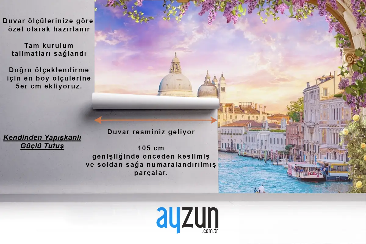 Peyzaj Venedik İtalya Fresk Manzara Duvar Kağıdı