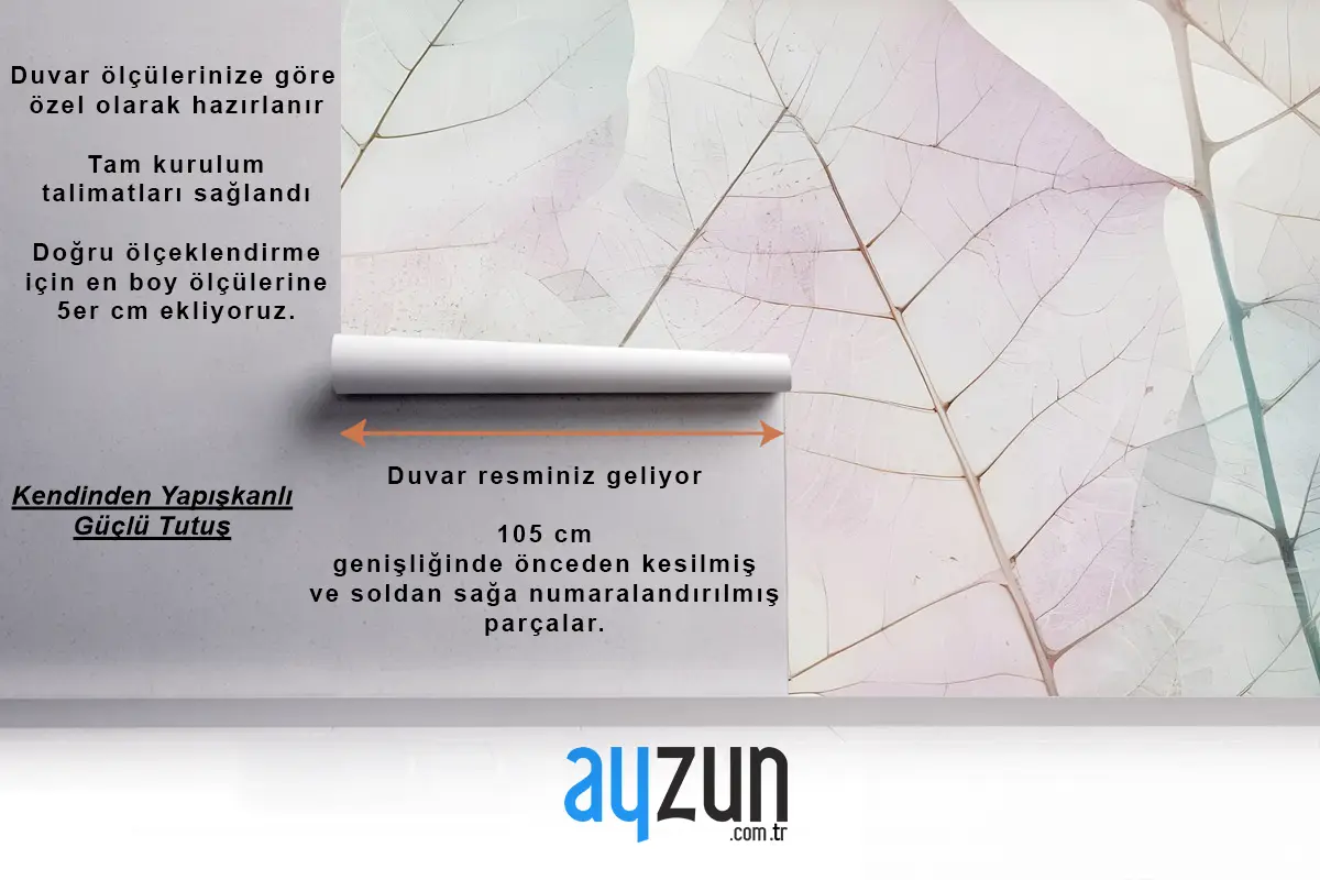 Pembe Yaprak Damarları Duvar Kağıdı