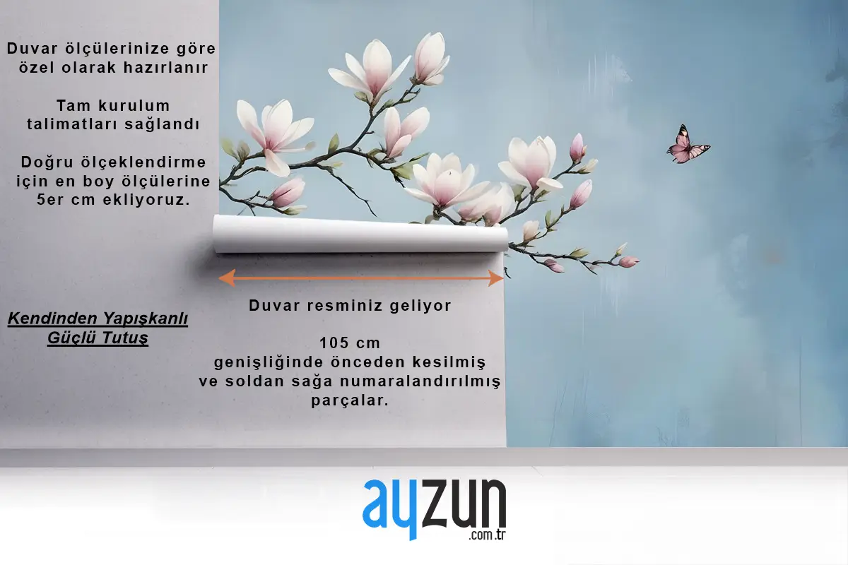 Pembe Manolya Çiçek Sanatı Duvar Kağıdı 