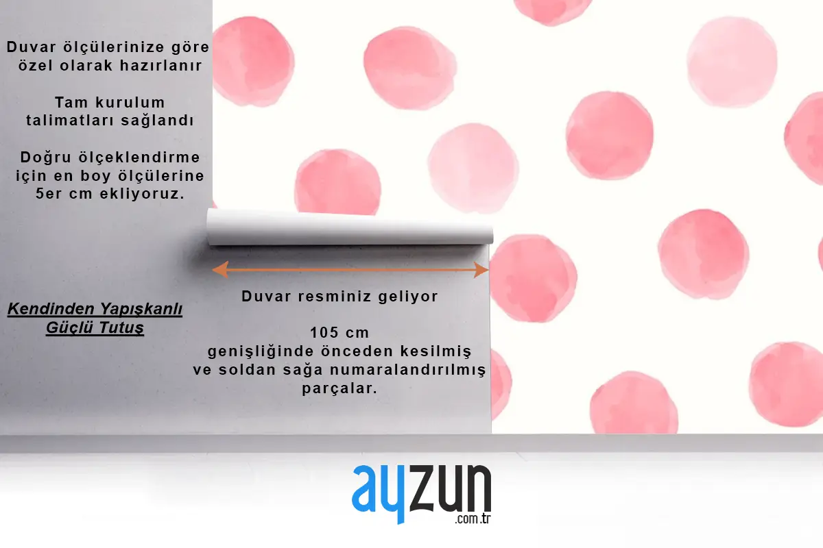 Pembe Yuvarlak Dikişsiz Desen Çocuk Odası Duvar Kağıdı Tasarımı Çocuk Odası Duvar Kağıdı
